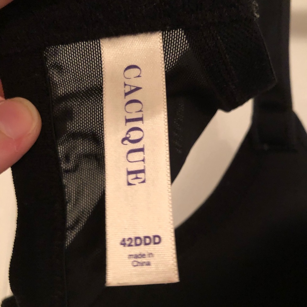 Cacique Solid Black Full Cup Coverage Bra 42ddd - image 4